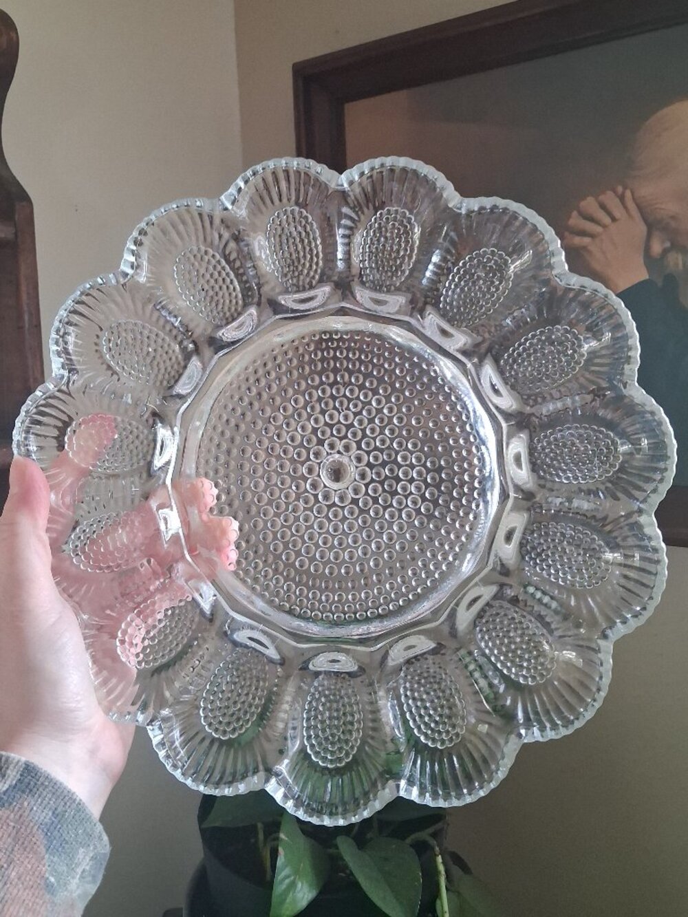 Indiana Glass Hobnail Egg Plate